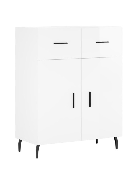 Příborník bílý s vysokým leskem 69,5x34x90 cm kompozitní dřevo