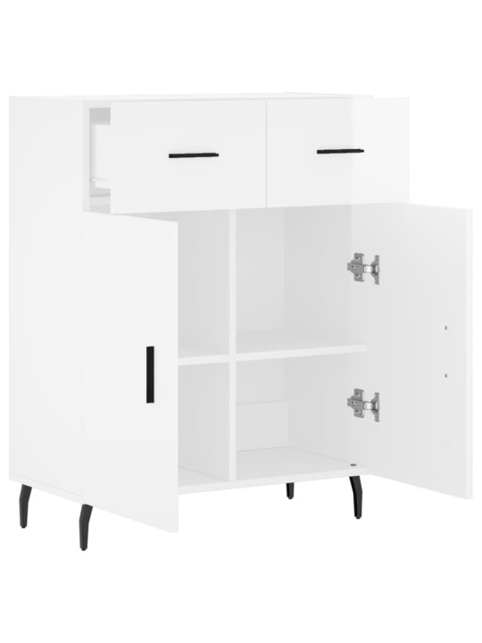 Příborník bílý s vysokým leskem 69,5x34x90 cm kompozitní dřevo