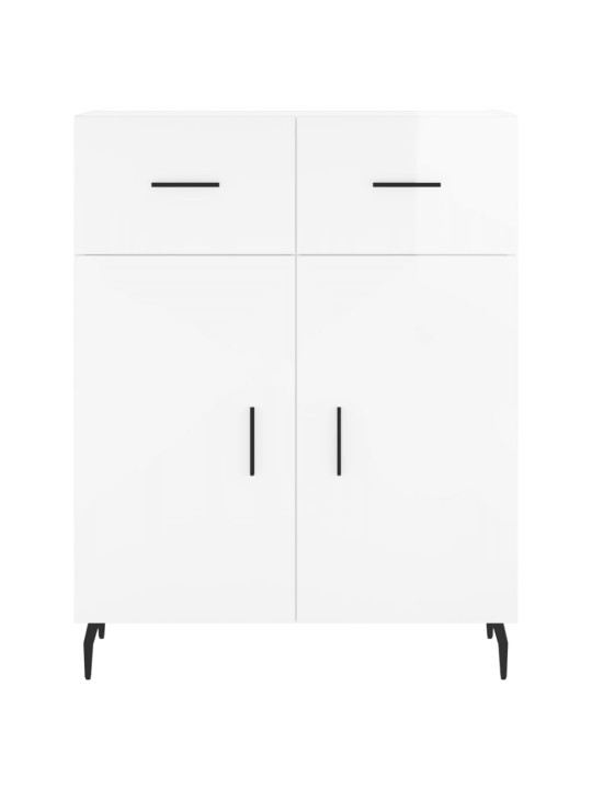 Příborník bílý s vysokým leskem 69,5x34x90 cm kompozitní dřevo