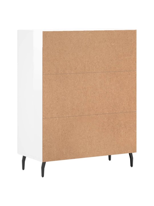 Příborník bílý s vysokým leskem 69,5x34x90 cm kompozitní dřevo