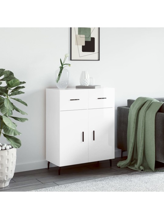 Příborník bílý s vysokým leskem 69,5x34x90 cm kompozitní dřevo