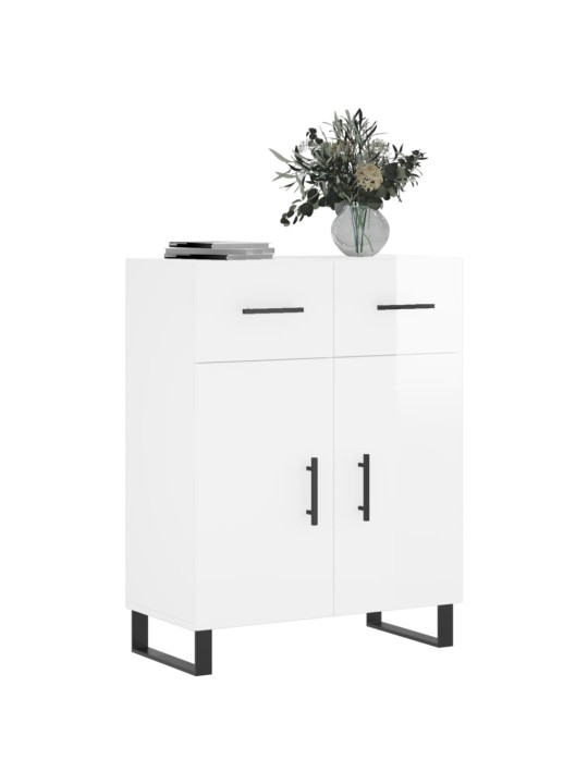 Příborník bílý s vysokým leskem 69,5x34x90 cm kompozitní dřevo