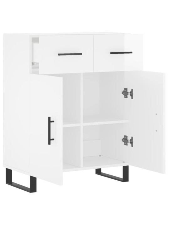 Příborník bílý s vysokým leskem 69,5x34x90 cm kompozitní dřevo