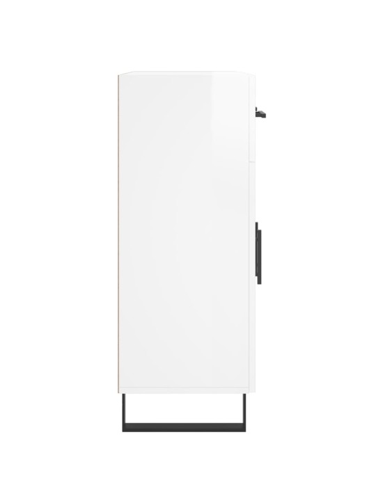 Příborník bílý s vysokým leskem 69,5x34x90 cm kompozitní dřevo