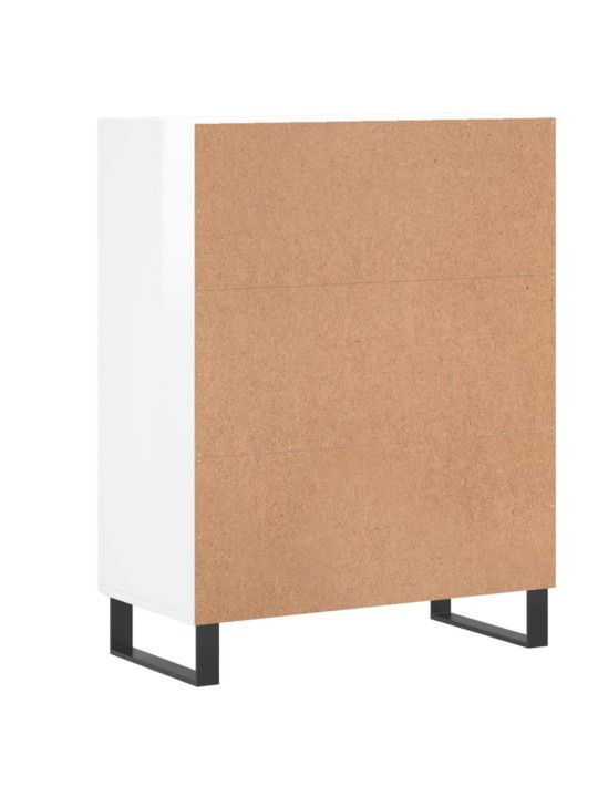 Příborník bílý s vysokým leskem 69,5x34x90 cm kompozitní dřevo