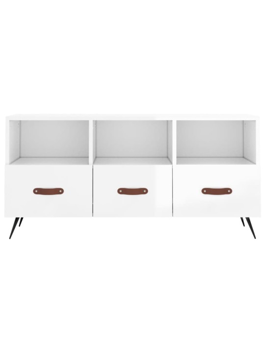TV skříňka bílá s vysokým leskem 102x36x50 cm kompozitní dřevo
