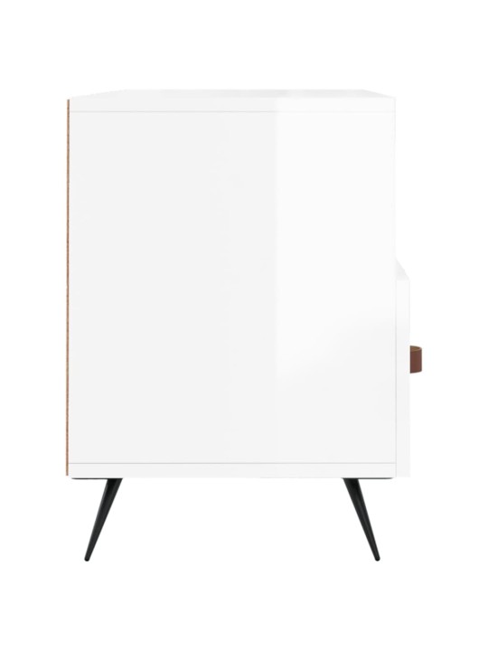 TV skříňka bílá s vysokým leskem 102x36x50 cm kompozitní dřevo