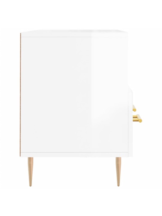 TV skříňka bílá s vysokým leskem 102x36x50 cm kompozitní dřevo