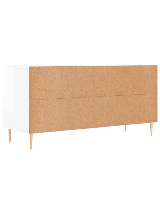 TV skříňka bílá s vysokým leskem 102x36x50 cm kompozitní dřevo
