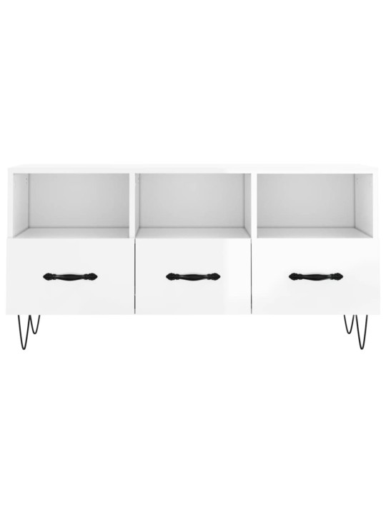 TV skříňka bílá s vysokým leskem 102x36x50 cm kompozitní dřevo