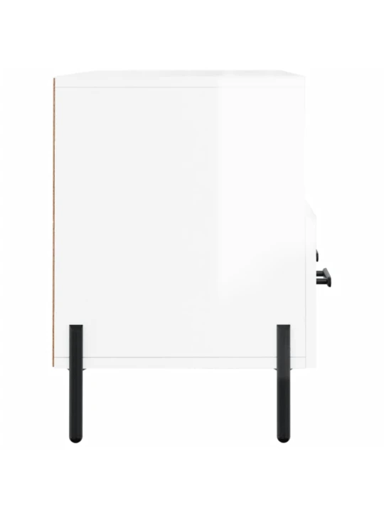 TV skříňka bílá s vysokým leskem 102x36x50 cm kompozitní dřevo