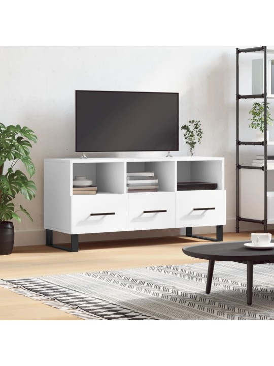 TV skříňka bílá 102 x 36 x 50 cm kompozitní dřevo