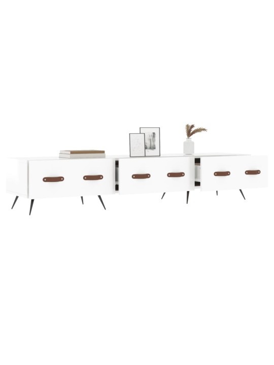 TV skříňka bílá s vysokým leskem 150x36x30 cm kompozitní dřevo