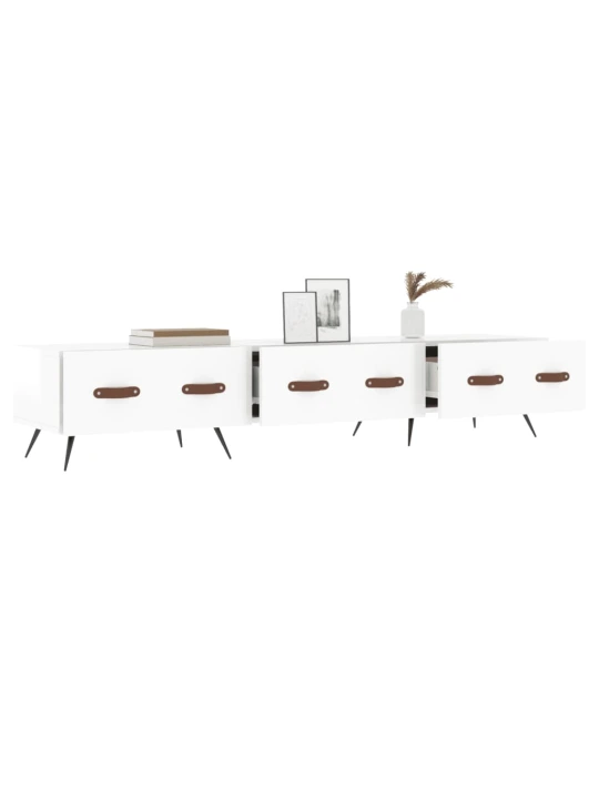 TV skříňka bílá s vysokým leskem 150x36x30 cm kompozitní dřevo