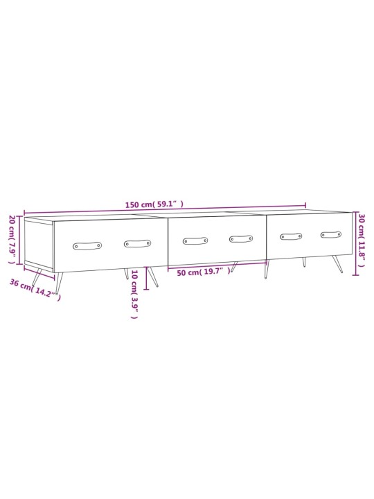 TV skříňka betonově šedá 150 x 36 x 30 cm kompozitní dřevo