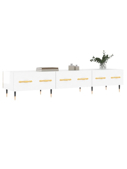 TV skříňka bílá s vysokým leskem 150x36x30 cm kompozitní dřevo