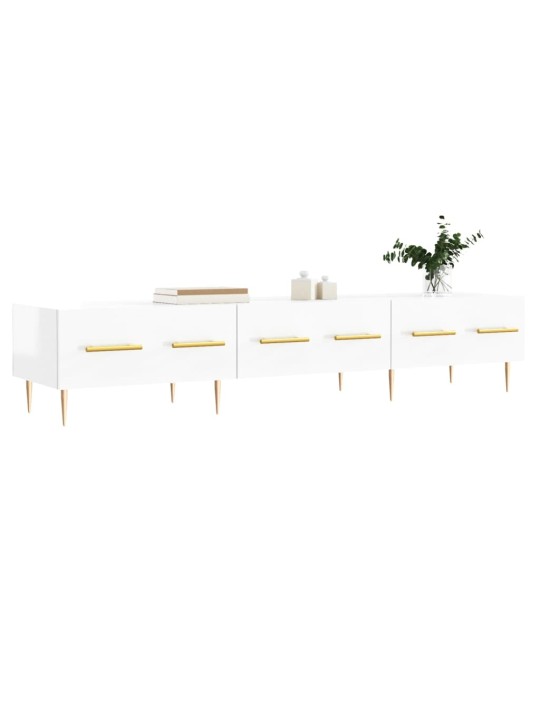 TV skříňka bílá s vysokým leskem 150x36x30 cm kompozitní dřevo