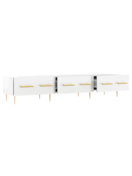 TV skříňka bílá s vysokým leskem 150x36x30 cm kompozitní dřevo