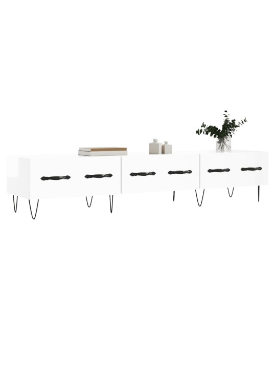 TV skříňka bílá s vysokým leskem 150x36x30 cm kompozitní dřevo