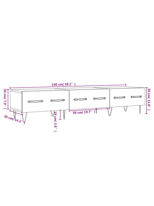 TV skříňka betonově šedá 150 x 36 x 30 cm kompozitní dřevo