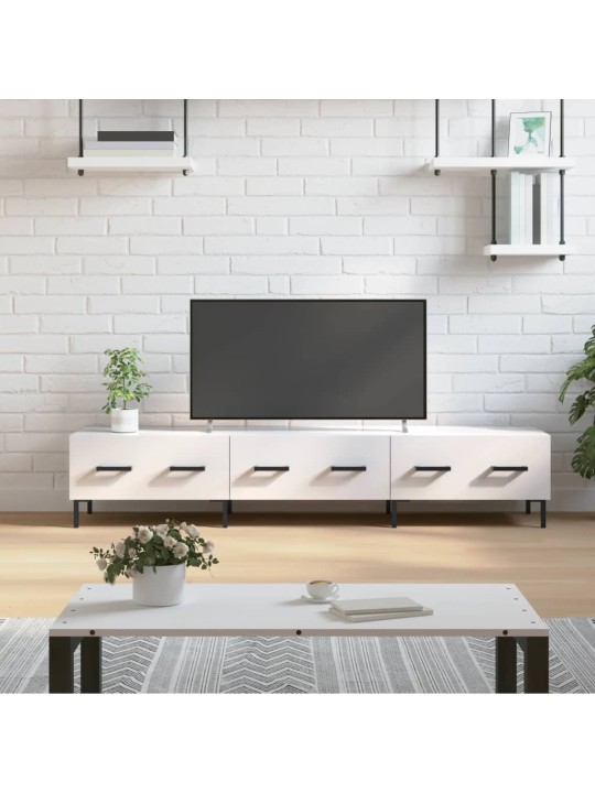 TV skříňka bílá s vysokým leskem 150x36x30 cm kompozitní dřevo