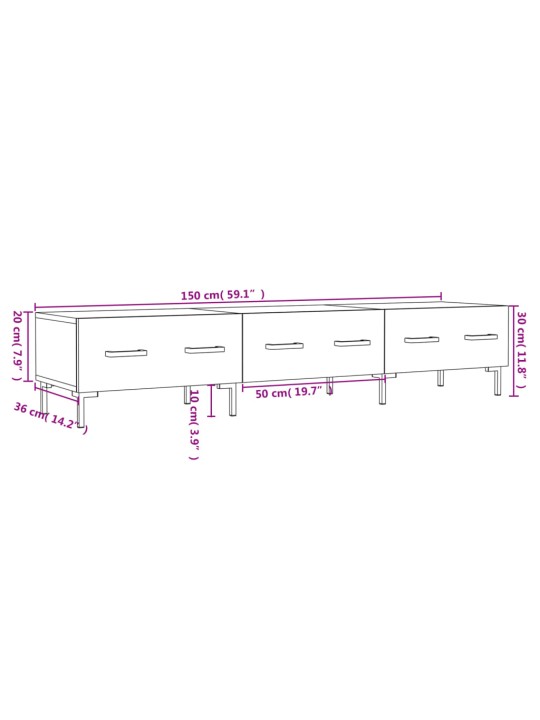 TV skříňka betonově šedá 150 x 36 x 30 cm kompozitní dřevo