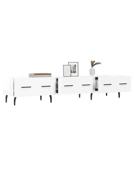 TV skříňka bílá s vysokým leskem 150x36x30 cm kompozitní dřevo