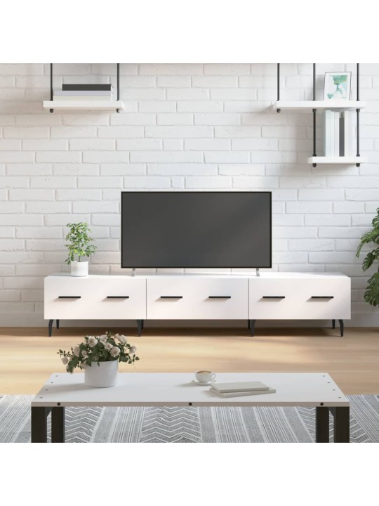 TV skříňka bílá s vysokým leskem 150x36x30 cm kompozitní dřevo