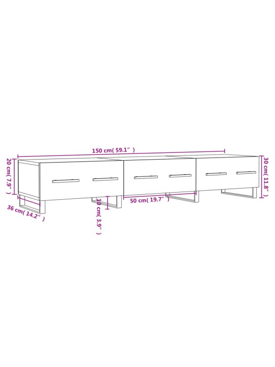 TV skříňka betonově šedá 150 x 36 x 30 cm kompozitní dřevo