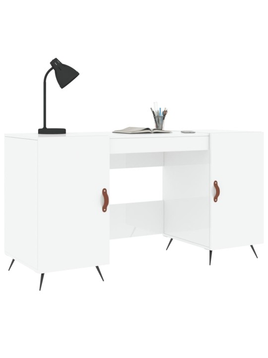 Psací stůl bílý s vysokým leskem 140x50x75 cm kompozitní dřevo