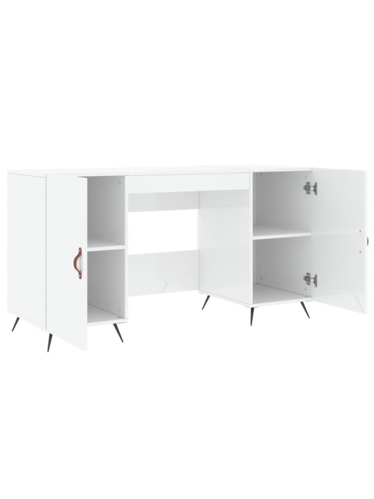 Psací stůl bílý s vysokým leskem 140x50x75 cm kompozitní dřevo