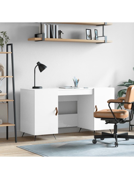 Psací stůl bílý s vysokým leskem 140x50x75 cm kompozitní dřevo