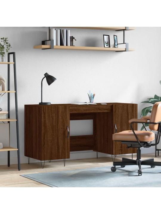 Psací stůl hnědý dub 140 x 50 x 75 cm kompozitní dřevo