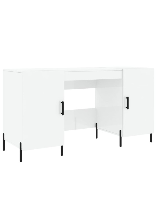 Psací stůl bílý s vysokým leskem 140x50x75 cm kompozitní dřevo