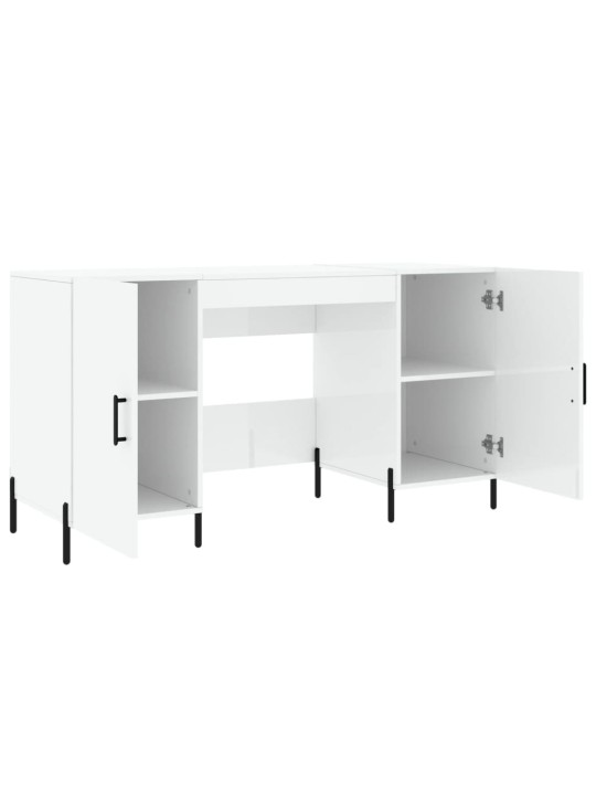 Psací stůl bílý s vysokým leskem 140x50x75 cm kompozitní dřevo