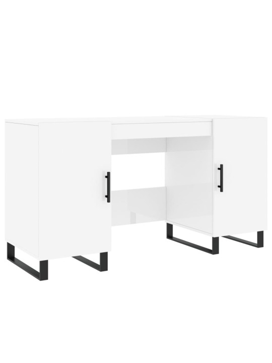 Psací stůl bílý s vysokým leskem 140x50x75 cm kompozitní dřevo