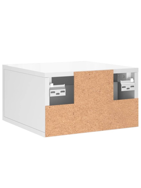 Nástěnné noční stolky 2 ks bílé s vysokým leskem 35x35x20 cm