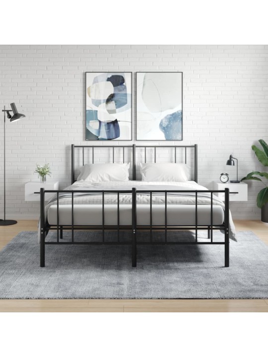 Nástěnné noční stolky 2 ks bílé s vysokým leskem 35x35x20 cm