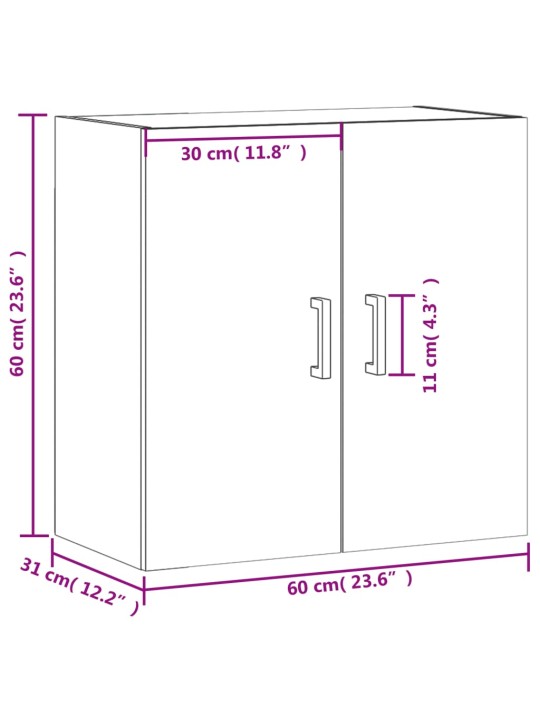 Nástěnná skříňka betonově šedá 60 x 31 x 60 cm kompozitní dřevo