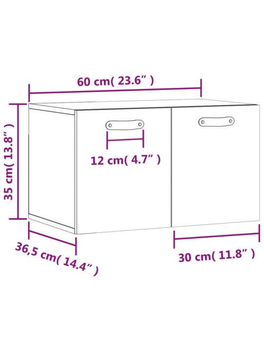 Nástěnná skříňka kouřový dub 60 x 36,5 x 35 cm kompozitní dřevo