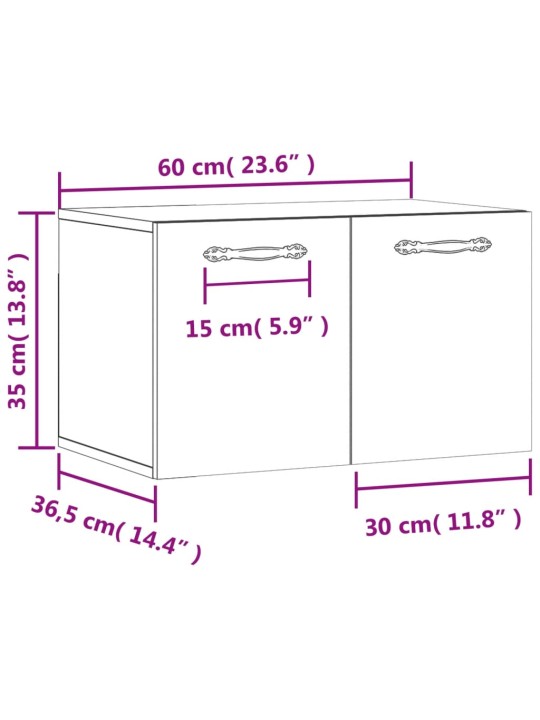 Nástěnná skříňka betonově šedá 60x36,5x35 cm kompozitní dřevo