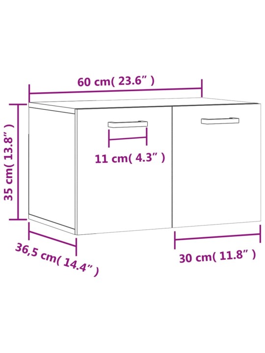 Nástěnná skříňka kouřový dub 60 x 36,5 x 35 cm kompozitní dřevo