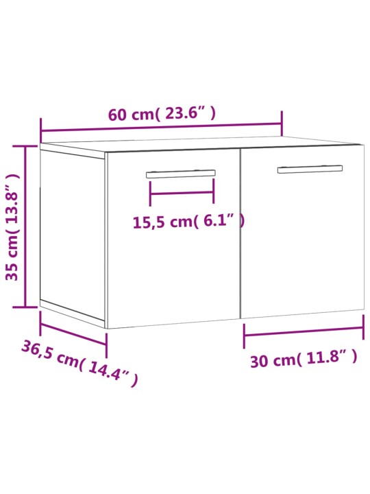 Nástěnná skříňka betonově šedá 60x36,5x35 cm kompozitní dřevo
