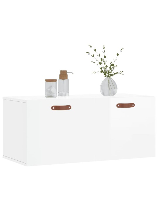 Nástěnná skříňka bílá s vysokým leskem 80x36,5x35 cm kompozit