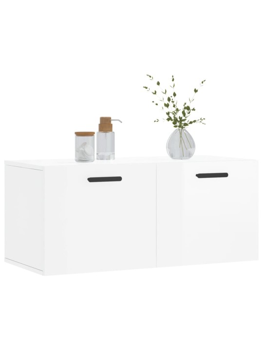 Nástěnná skříňka bílá s vysokým leskem 80x36,5x35 cm kompozit