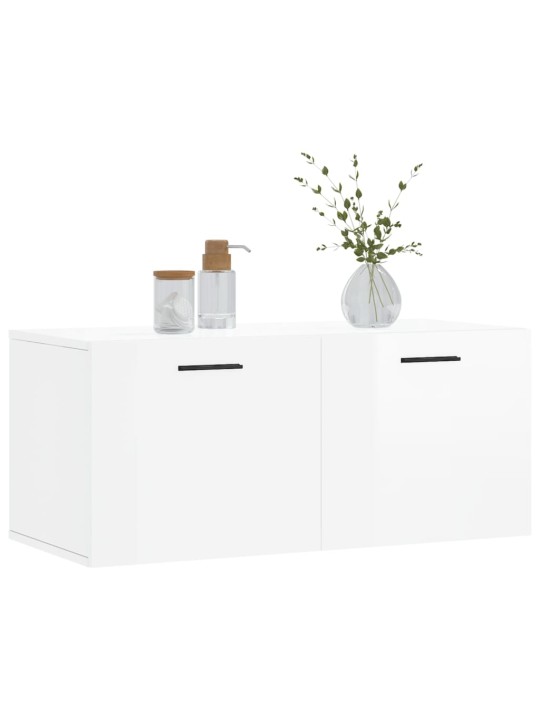 Nástěnná skříňka bílá s vysokým leskem 80x36,5x35 cm kompozit