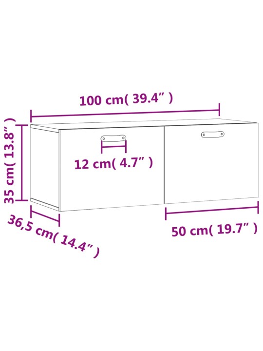 Nástěnná skříňka betonově šedá 100x36,5x35 cm kompozitní dřevo