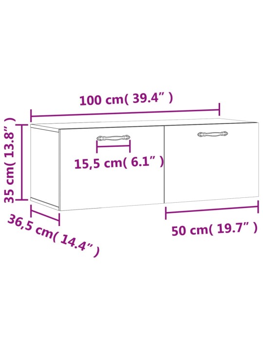 Nástěnná skříňka betonově šedá 100x36,5x35 cm kompozitní dřevo