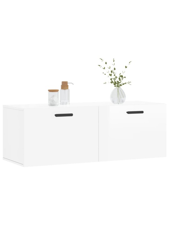 Nástěnná skříňka bílá s vysokým leskem 100x36,5x35 cm kompozit