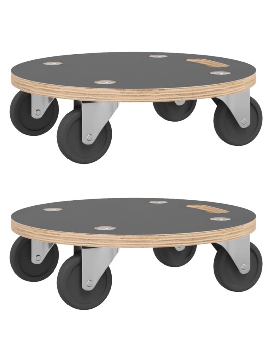 Přepravní vozíky 2 ks kulaté Ø 38 x 11,5 cm 250 kg